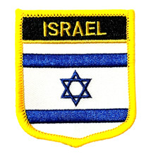 EMBROIDERED ISRAEL COUNTRY FLAG SHIELD PATCH