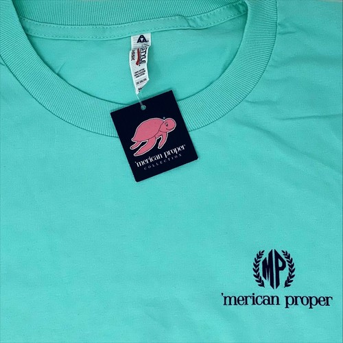 ‘Merican Proper T-Shirt Womens 2XL Sea Turtle USA Flag Ocean Short Sleeve Summer - Picture 2 of 5