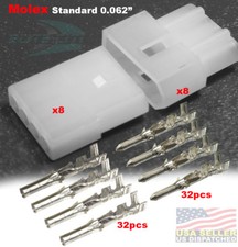 Molex 4 Circuit Connector 4 Pins 5.0A w/18-24 AWG .062" Free Hanging 8 Set
