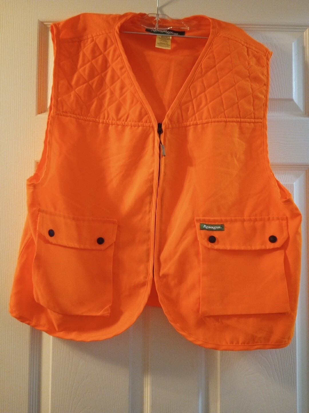 Remington Blaze Orange Hunting Vest Mens L/XL Snap Pockets Safety