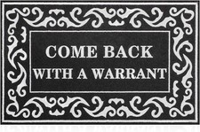 Lzuso Door Mats Welcome Mat Come Back with A Warrant Doormats Outdoor Indoor