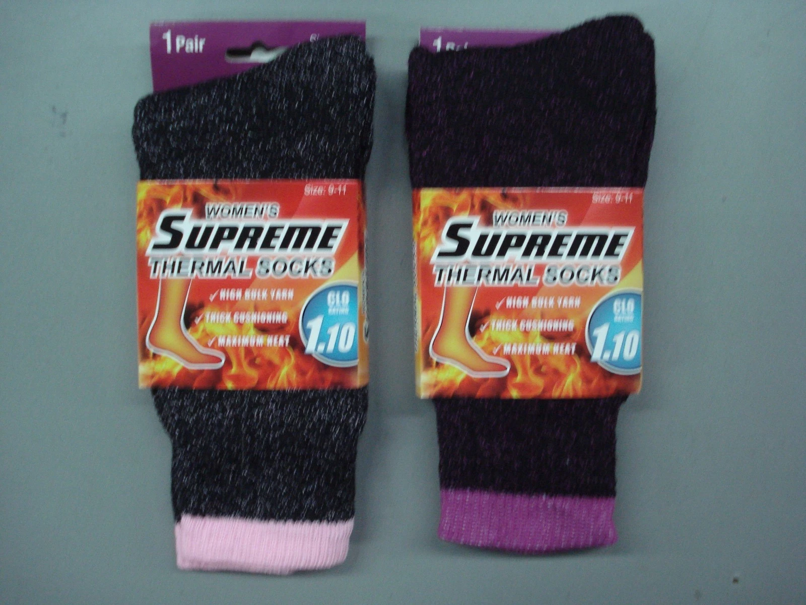 NWT PGM Wool Blend Supreme Thermal Boot Socks 2 Pair Size 9 11 Multi #15D