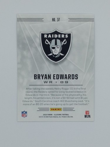 2020 Panini Illusions Retail Bryan Edwards Rookie RC #37, Raiders - Picture 3 of 4