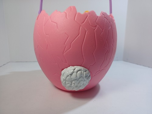 Vintage Cool Gear Easter Bunny Basket 3-D 1998 Pink Yellow Egg Hard Plastic - Picture 5 of 8