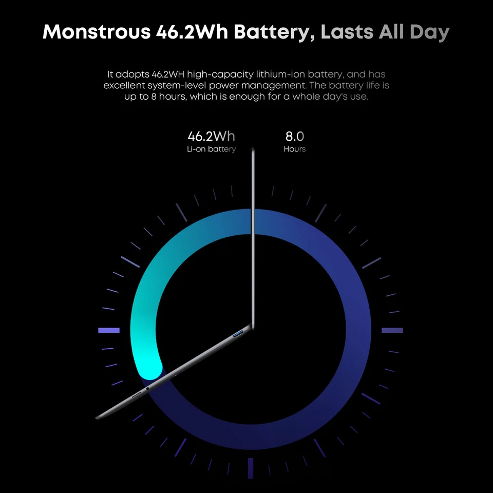 CHUWI 14.1'' Laptop- Intel Core i3 - 8GB Memory - 512GB SSD - Gray - Image 2 of 4