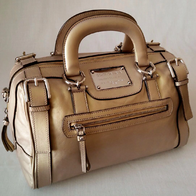 DOLCE & GABBANA MISS EASY WAY ROSE BEIGE METALLIC LEATHER DOLCE & GABBANA MISS EASY WAY ROSE BEIGE METALLIC LEATHER