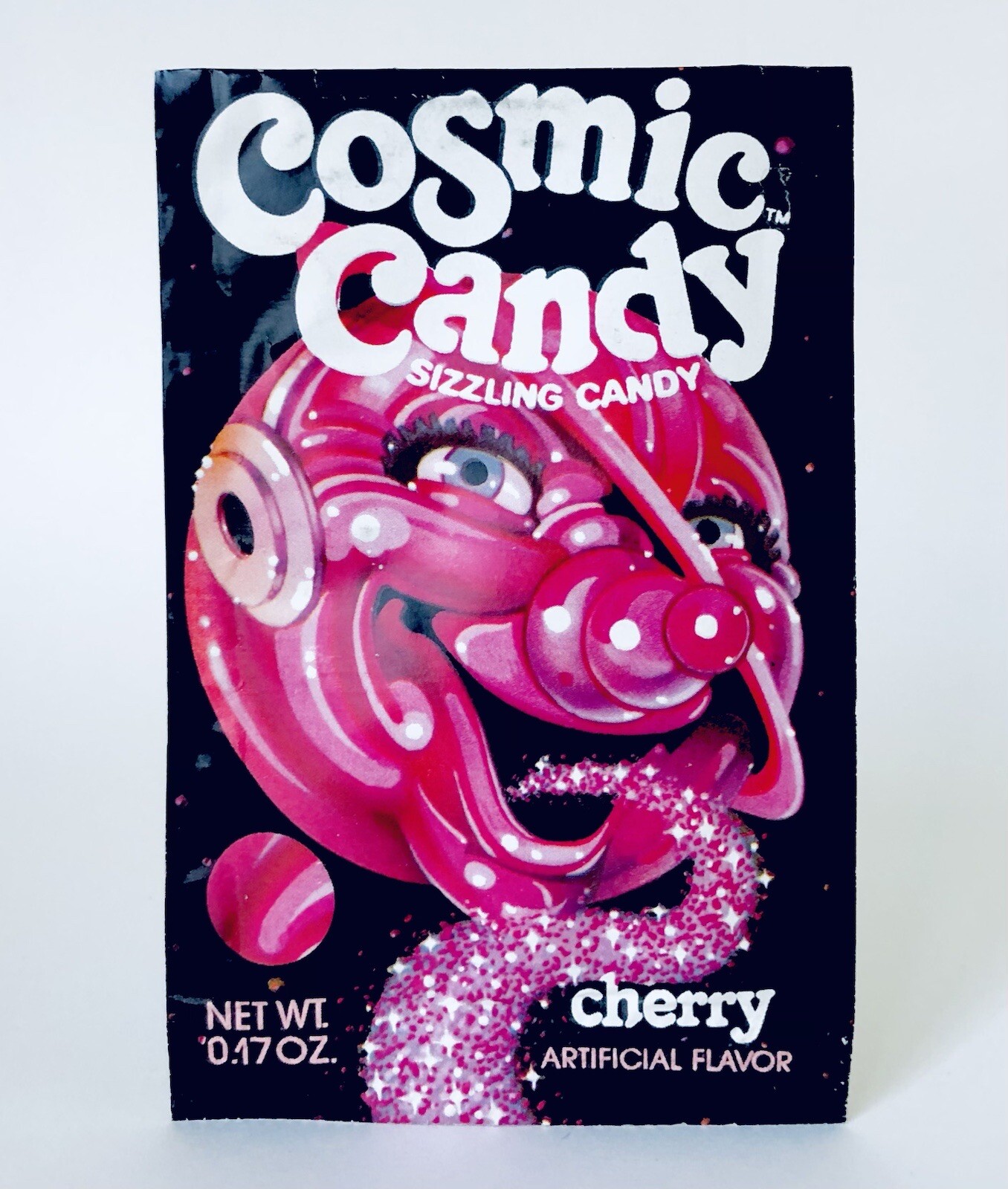 Vintage 1983 COSMIC CANDY Sizzling Candy CHERRY Pack container 4” POP ROCKS