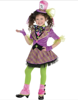 Mad Hatter Costume Carnevale Bambina Cappellaio Matto Disney Alice