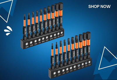 20PCS S2 Steel Hex Bit Set (Metric/SAE) 1/4  2  - Premium Drill Bits