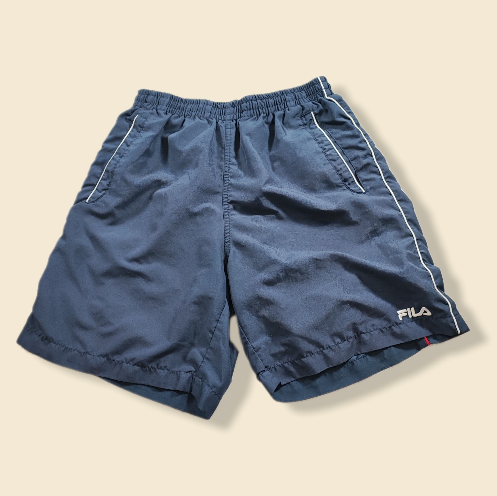 "Pantaloncini da bagno estivi blu navy Fila taglia vita 26 30"