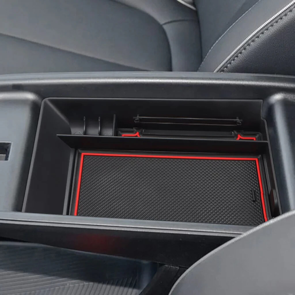 Organizer Console Centrale Per Hyundai Ioniq 5 (2022-2023) - Vassoio Portaoggetti In ABS, Colore Rosso