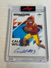 2023 LEAF SIGNATURE SERIES CALEB WILLIAMS 1/1 ORANGE BLUE ROOKIE AUTO BEARS B2