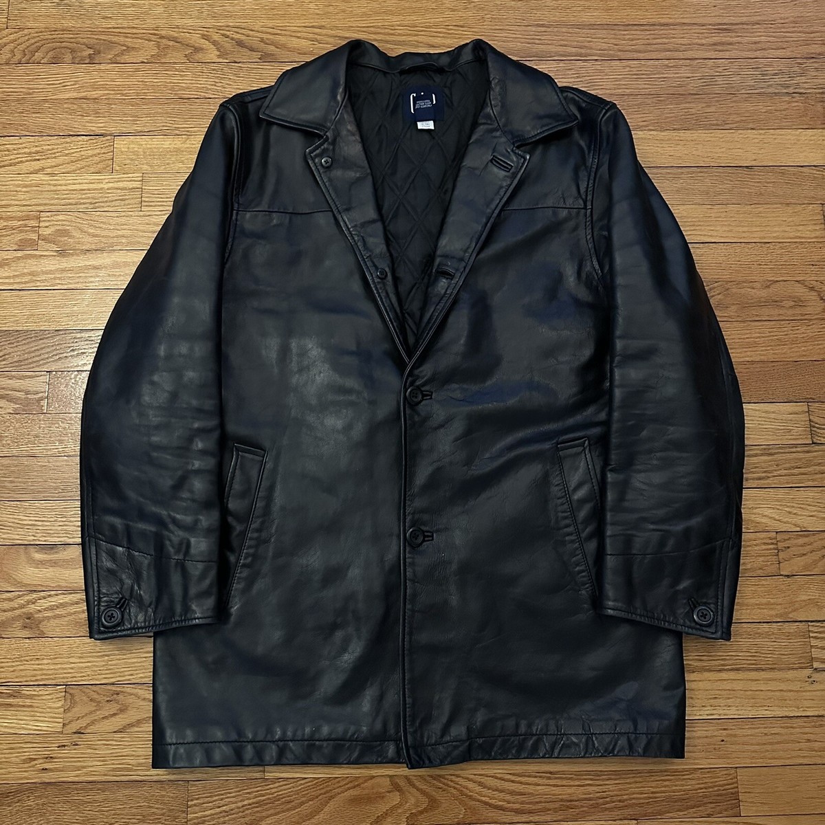 Vintage Y2K 2001 Gap Black Leather Trench Coat Medium Men | eBay Vintage Y2K 2001 Gap Black Leather Trench Coat Medium Men | eBay