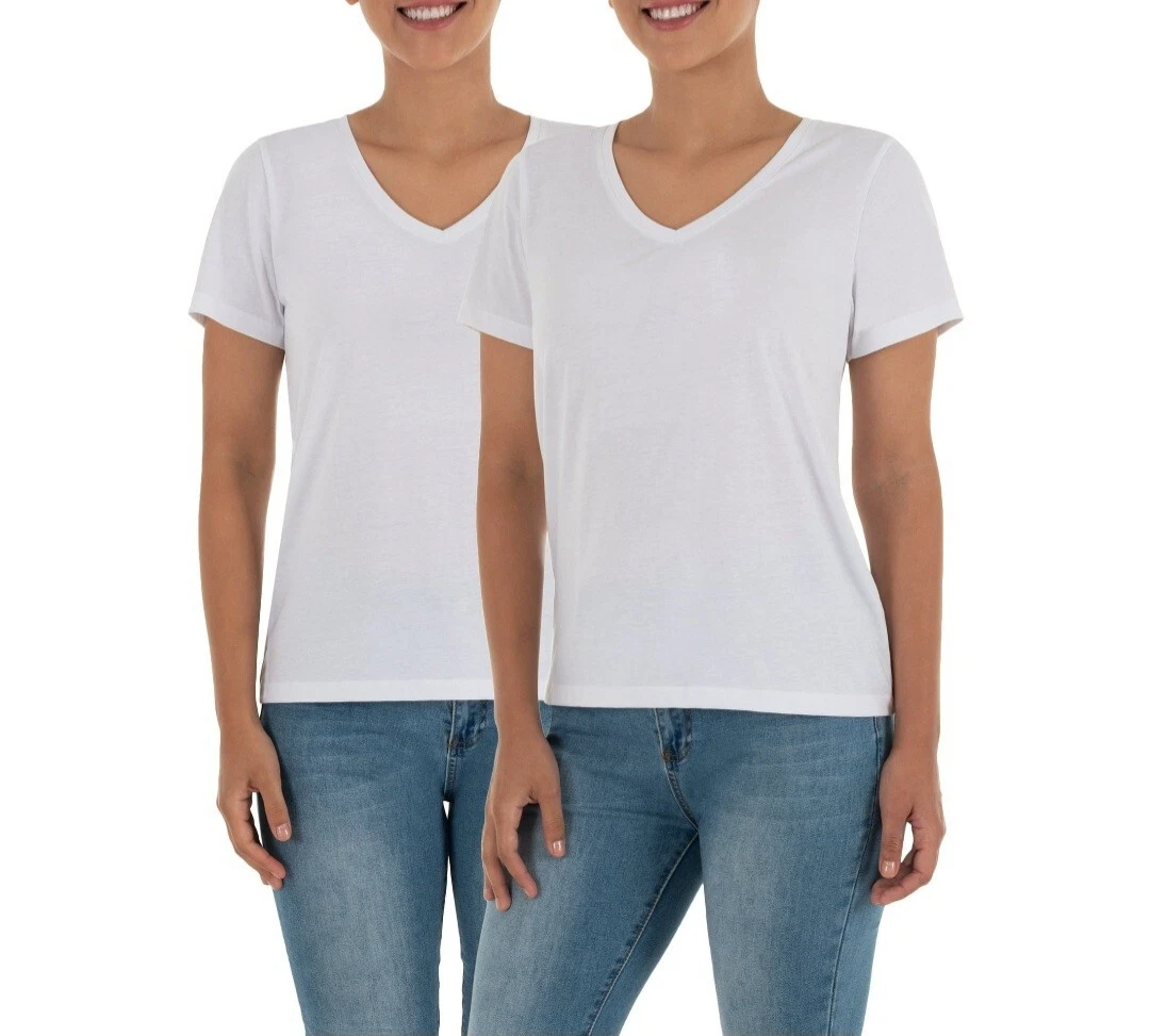 womens white v neck t shirt pack