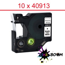 10 Label Compatible Dymo D1 40913 Tape Black on White 9mm x 7m LabelPoint