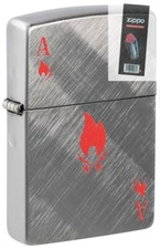 Zippo 48451 Flame Ace Design Diagonal Weave Lighter + FLINT PACK
