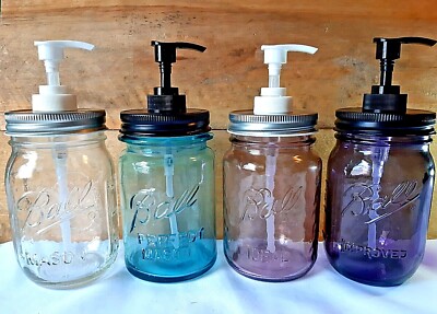 BALL Mason Jar SOAP & LOTION PUMP DISPENSER Glass GIFT Country Farmhouse