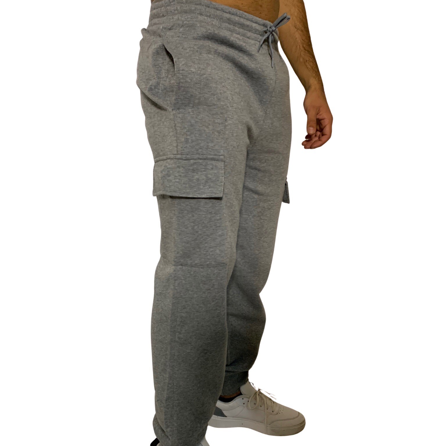 Pantaloni Tuta Uomo LOTTO LA 1105 In Felpa Di Cotone - Comodi, Con Polsini E Vita Regolabile, Grigio - Foto 10