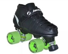Jackson VIP Derby Quad Roller Speed Skates JR200 with Poison Wheels Eagle Plate