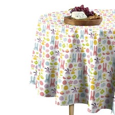 Easter Bunnies Eggs Toss Round Tablecloth Assorted Sizes