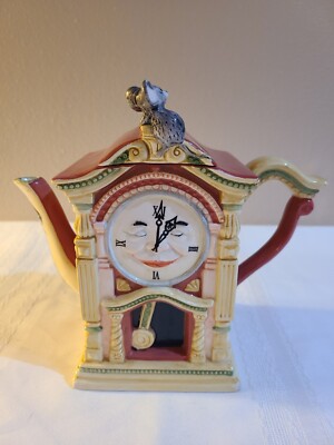  Vintage 1996 Dept 56 Hickory Dickory Dock Tea pot Mouse Mice Storybook Clock