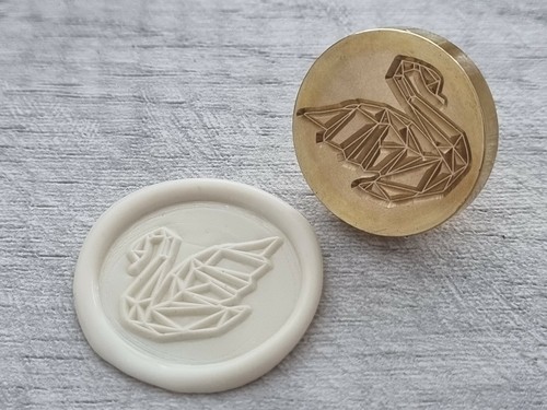 Sello de cera de cisne, estampillas geométricas de sellado de cera de latón de pájaro, invitación de boda - Imagen 3 de 12