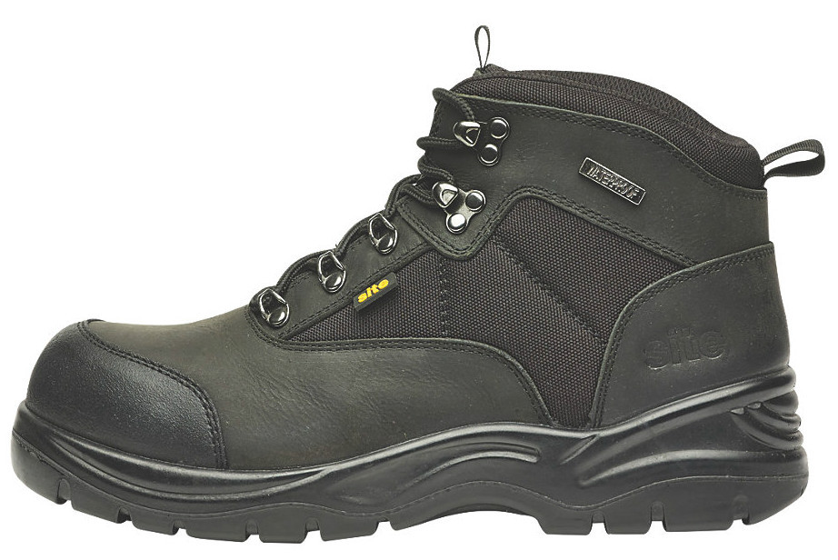 Site Onyx Safety Boots Black Padded Collar and Tongue