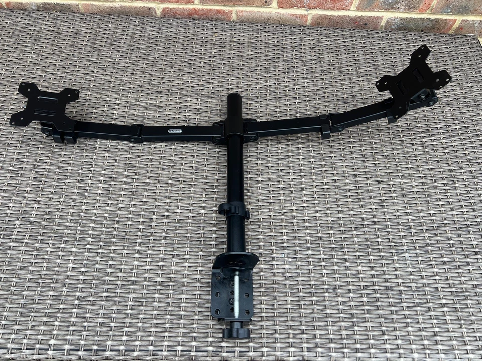 VonHaus Dual Monitor Mount Stand with Desk Clamp Tilt Rotation Swivel - Image 3 of 4