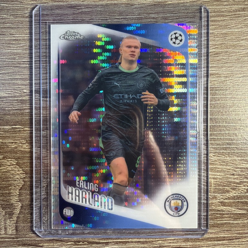 🔥 2026 Topps Chrome UEFA Soccer Erling Haaland Pulsar Refractor #181 MAN CITY!