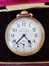 Vintage Hamilton 669 Traffic Special 10k Gold Plate Pocket Watch SwissMade Works