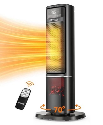 NFTIGB 24-Inch Space Heater with Flame Effect 1500W Electric Heater