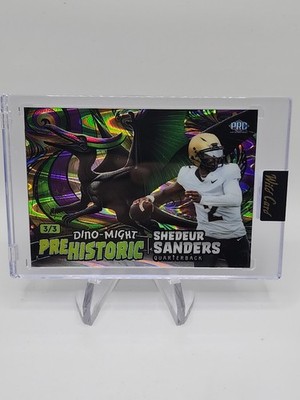 Shedeur Sanders 3/3 Bookend PRC Pterodactyl Prehistoric Dino-Might Wild Card 