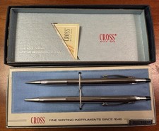 Vintage Cross Chrome Pen and Pencil 3501 Boxed Set New