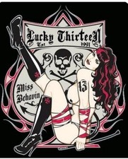 2- Lady Luck Lucky 13 Rat Fink Hot Rod Biker Motorcycles Guns Stickers 4 In. 2- Lady Luck Lucky 13 Rat Fink Hot Rod Biker Motorcycles Guns Stickers 4 In.