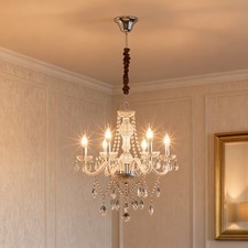 E14 Ceiling Lights Classic Crystal Chandelier Pendant Light 6 Lamps Living Room