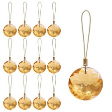 LUMITI 12 Pcs Crystal Glass Christmas Balls Ornaments, 1.18 Mini Round Gold