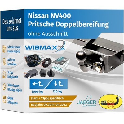 ANHÄNGERKUPPLUNG starr für Nissan NV400 14-22 +13pol E-Satz JAEGER