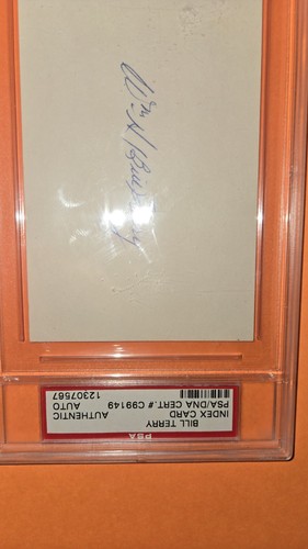 PSA/DNA SIGNED BILL TERRY HOF AUTO INDEX CARD INK AUTOGRAPH AUTHENTIC MLB *TPHLC - Picture 4 of 23