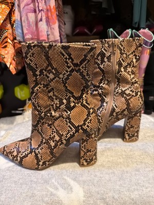 Jeffrey Campbell Brown Snake Print Boots Size 8