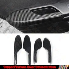 Interior Door Armrest Panel Strip For Honda Civic 10th 2016-21 ABS Carbon Fiber