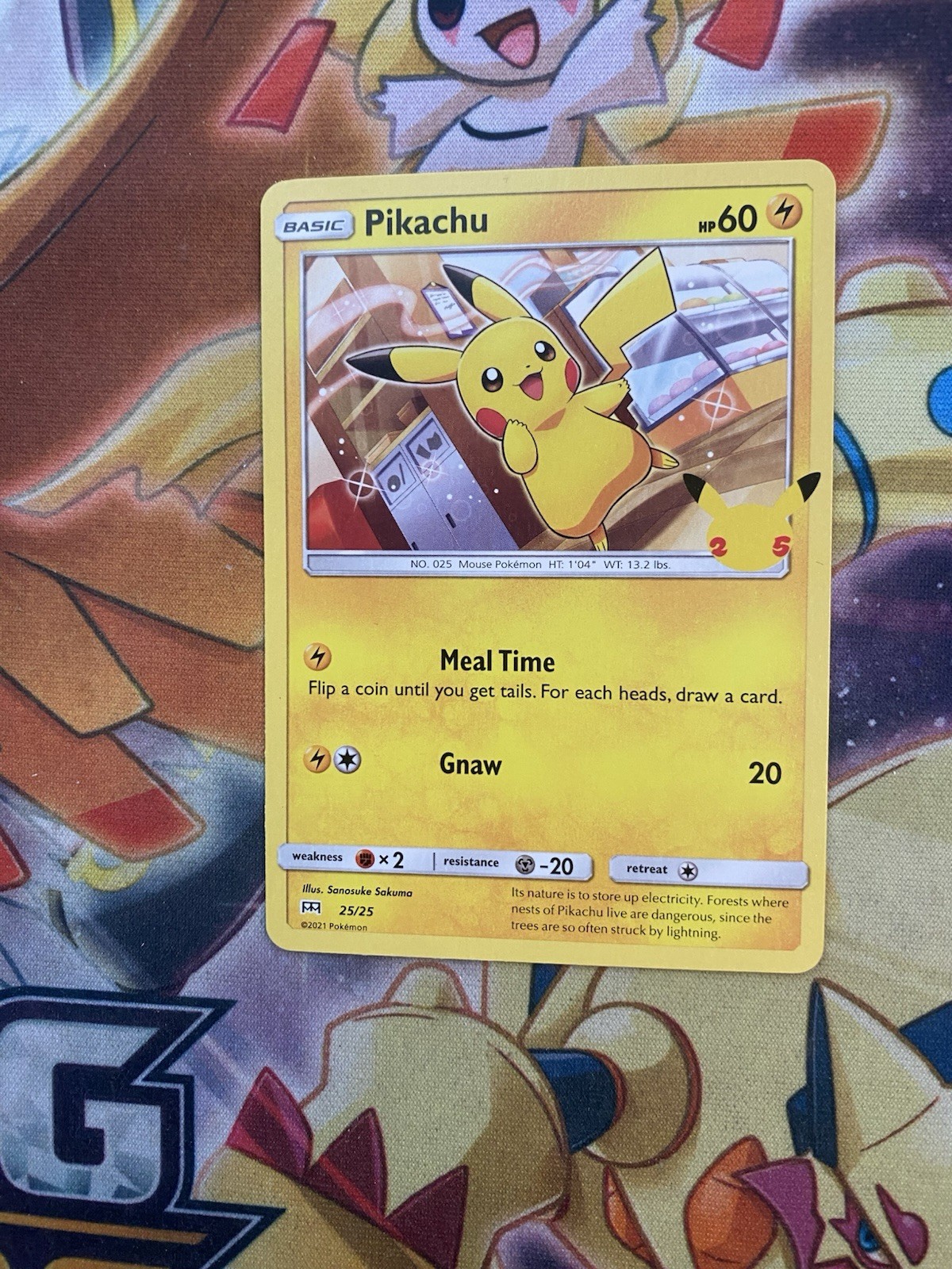 Pokemon Card Pikachu 25th Anniversary 25/25 Near Mint