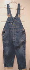 Key Imperial Bib Overalls Mens Denim FITS 44x28-tag 44x29 Workwear Carpenter