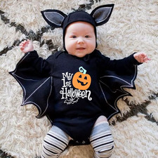 Halloween Bat Infant Baby Rompers Toddler Kids Halloween Jumpsuit Cotton Adorabl