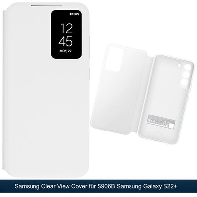 Original Samsung Clear View Cover Galaxy S22+ S22 Plus Flipcase EF-ZS906 White