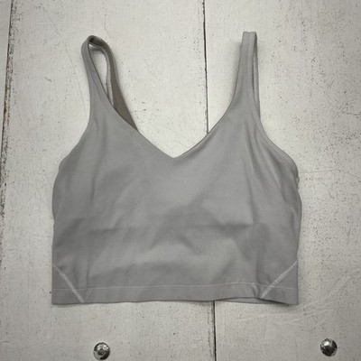 Lululemon White Cropped V-Neck Align Athletic Tank Top Women's Size 6