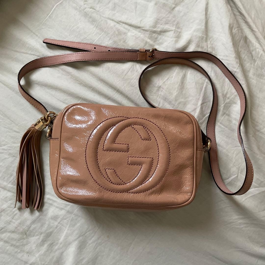 GUCCI Soho Disco Shoulder Bag Leather Beige Elegant Tassel Vintage From Japan thumbnail 22