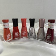 Sally Hansen Insta-Dri Nail Polish Lot 6 Pack Red, Pink, Clear, Purple Sparkle