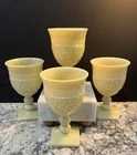 Rare & Vintage Imperial Glass Chroma Custard Uranium Glowing Wine/water Goblets