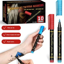 Temporary Tattoo Markers For Skin 10 Body M arkers For Kids Adults Tatto Z1W3