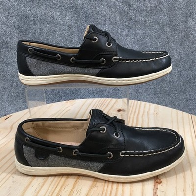 Sperry Top Sider Shoes Women 10 Koifish Boat Black Lace Up